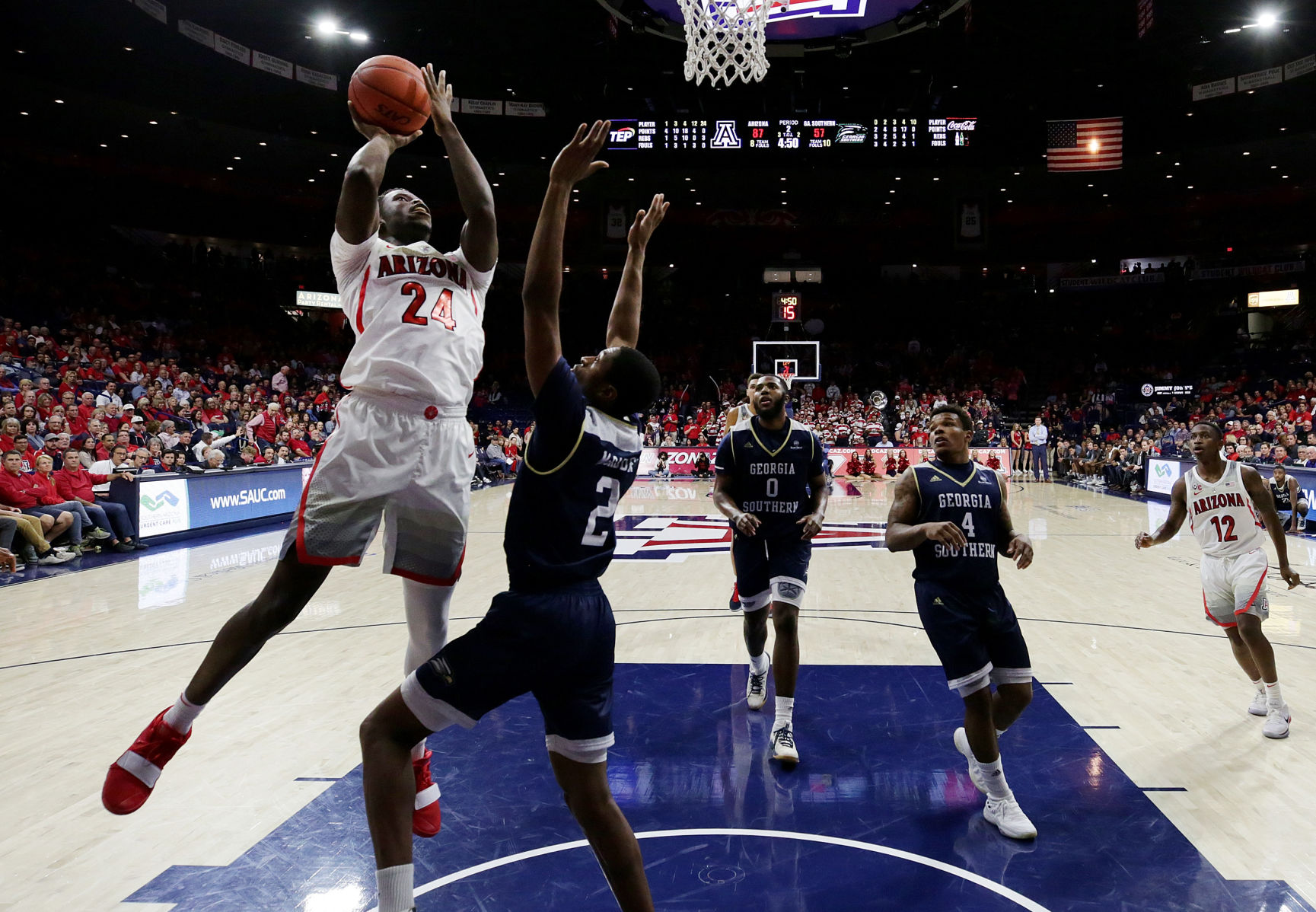 Arizona Wildcats 100, Georgia Southern Eagles 70